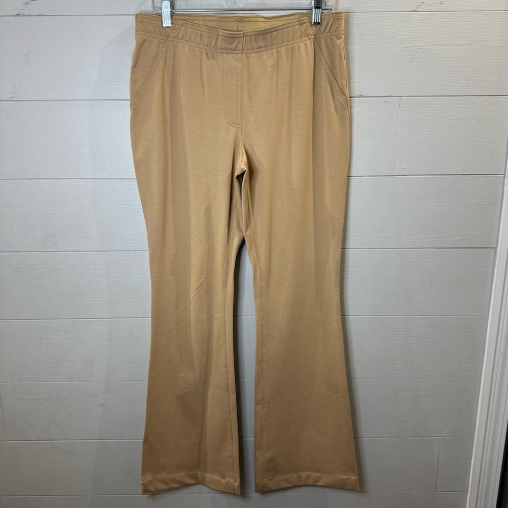 Chico's | Women's Light Tan Flared Pants Trousers Size 8